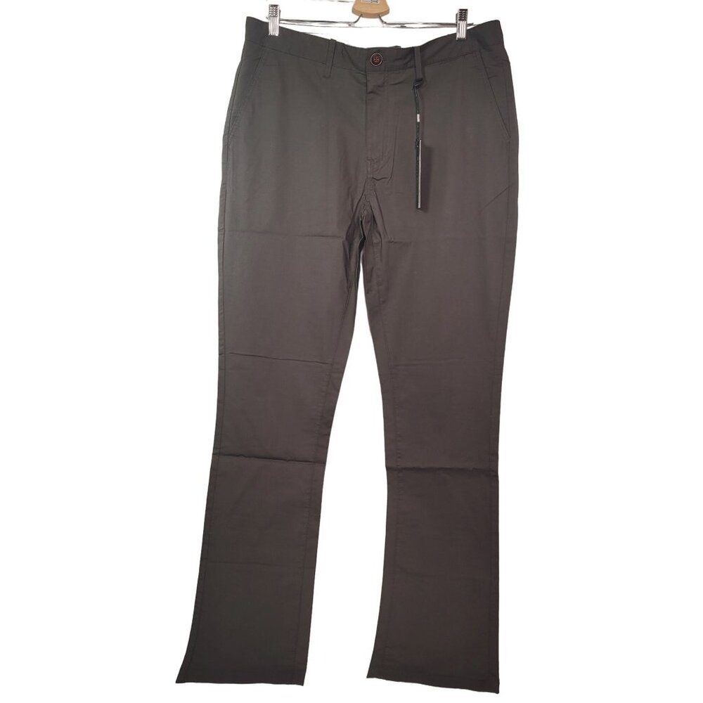 Nifty Genius Men Straight Leg Stretch Typewriter Cloth Truffle Chino Pants 34X33